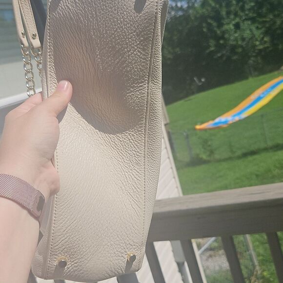 Kate Spade Pebbled Leather Shoulder Bag Cream Chain Strap - Picture 5 of 12